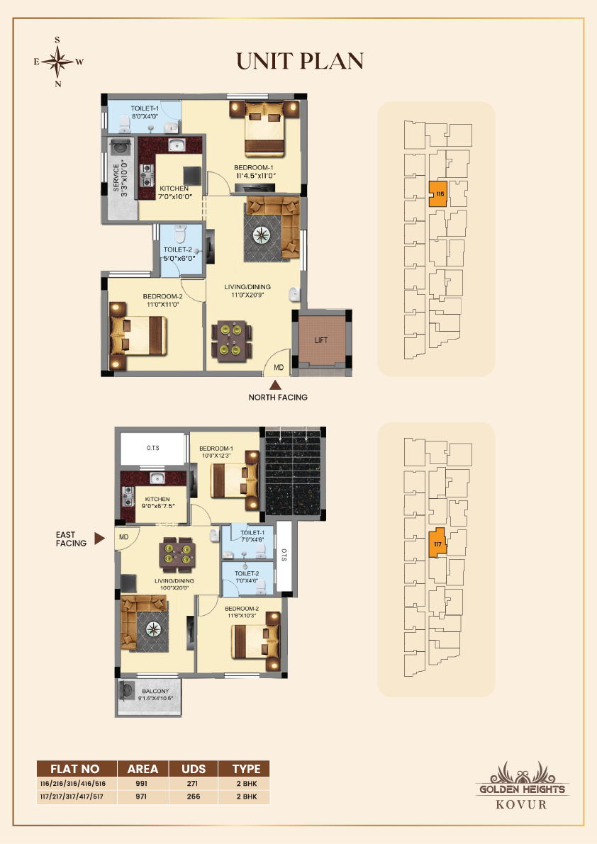 2BHK Floor Plan